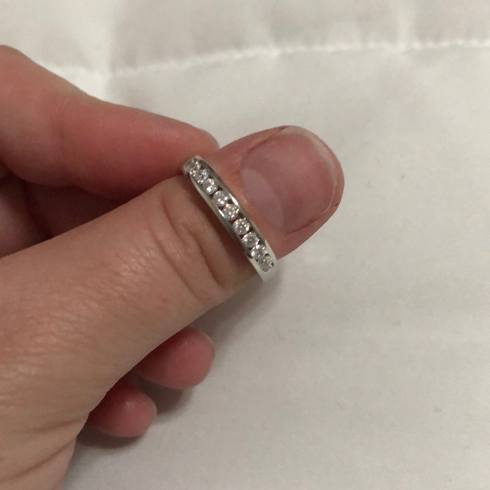 Channel set wedding band size 8